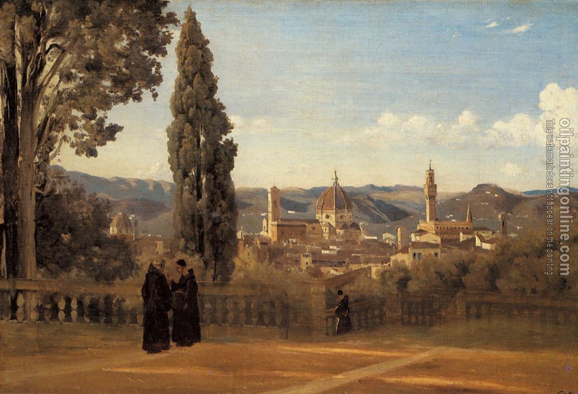 Corot, Jean-Baptiste-Camille - Florence - The Boboli Gardens